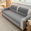 1Pc Waffle Quilting Four Season Anti-Slip Sofa Cover With Snowflake Lace Decor, Couch Seat Cover Blanket Modern Living Room