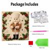 Handmade Framed Pearl Painting Set with Christmas Nutcracker and Holly Design 5D Shiny Bead Art Canvas Creative Craft for Room Decor