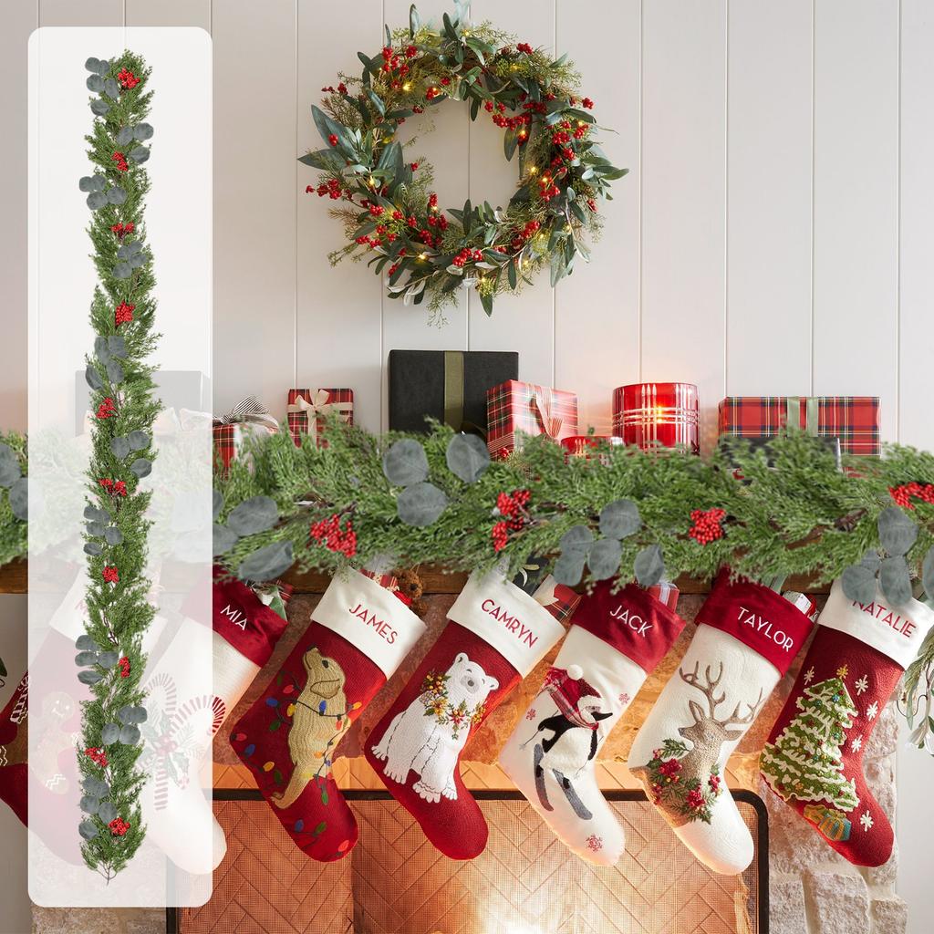 2MChristmas Simulation Needle Cane Decoration Fireplace Christmas Decorations Wreath Christmas Tree Hanging