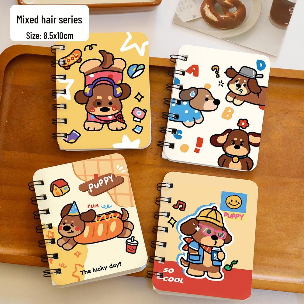 Cute Sausage Dog Spiral Notebook: Cartoon Student Pocket Notebook, High-Value Stationery