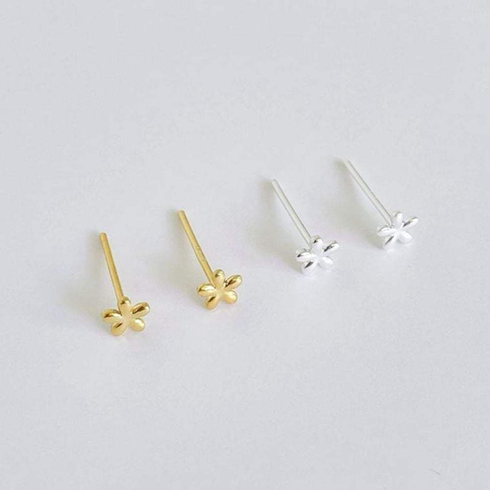 Mini Flower Earrings, 925 Silver, Everyday Women's Accessories