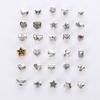 Diy Handmade Ancient Silver Tibetan Silver Jewelry Accessories, Multi-Style Pentagram Love Hole Beads, Bracelet, Alloy Bead Spacer Beads
