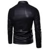 Mens PU Leather Jacket Warm Padded Winter Biker Coat Slim Fit Urban Style