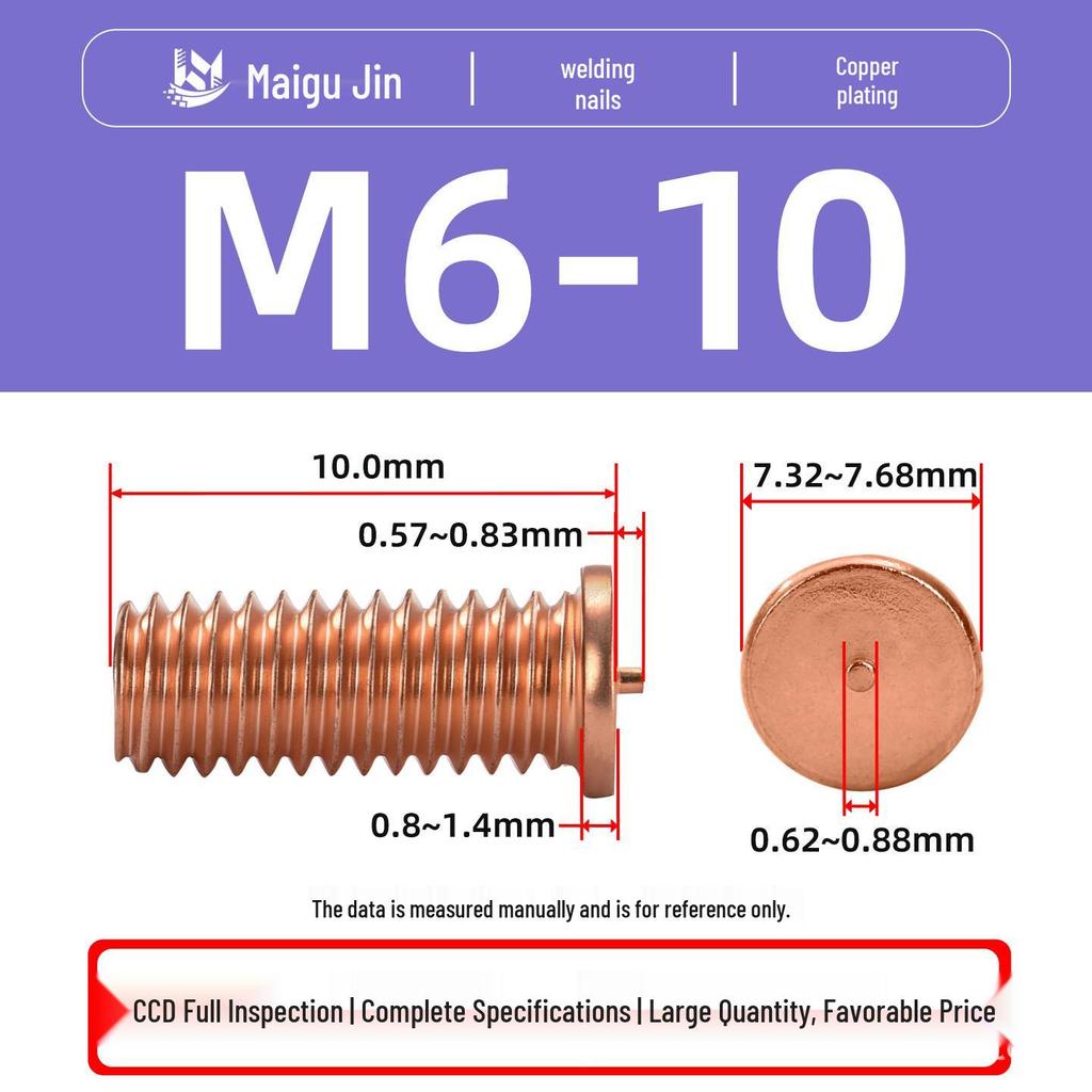 PT-M3M4M5M6M8 Copper-Plated Carbon Steel Projection Weld Studs and Screws