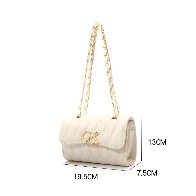 New Niche Textured Women's Bag Versatile Shoulder Messenger Chain Bag Simple Embroidered Diamond Bag