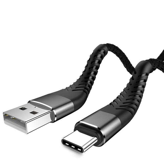 

Nylon Data Cable Fast Charger USB A to Type C Charging Cable For Huawei Samsung Android phone TypeC Charging Device 1M 2M 3M 0.25m чёрный