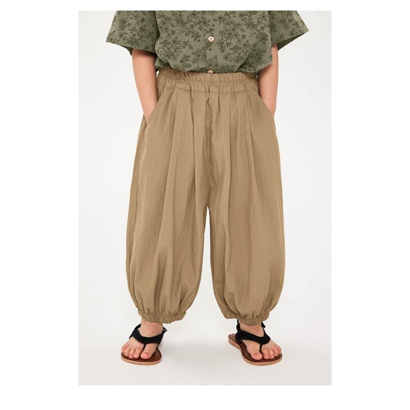 Jungen Sommer Dünne Einfarbige Anti-Mücken Cropped Haremshose Für Kinder