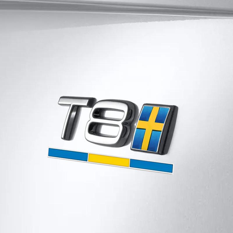 Schwedische Flagge Emblem Aufkleber für Volvo Auto Kofferraum Abzeichen Kreatives Metall Auto Karosserie Aufkleber für XC60 XC90 S60 V40 V60 V90 XC40 S90 XC60