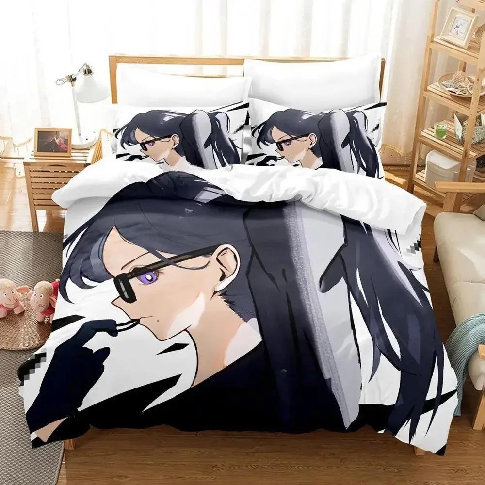 Nytt sommar-tid rendering sängklädesset tecknad anime tredelat set vuxen barn sovrum påslakanset 3D kawaii flickor enkelsängsset