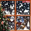 Weihnachtsfensteraufkleber Blauer Elch Statische Aufkleber Schneemann Schneeflocke Wandaufkleber Abziehbilder Frohe Weihnachten Feiertagsparty Aufkleber