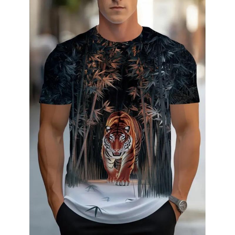 Sommer Herren 3D-Druck Rundhals-T-Shirt