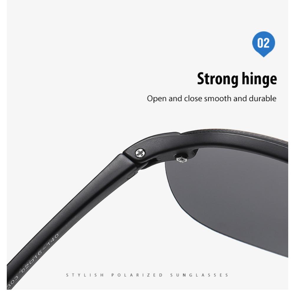 aoron Half Frame Polarized Men's and Women's Fashion Sunglasses Driving Sunglasses TR Night Vision Goggles