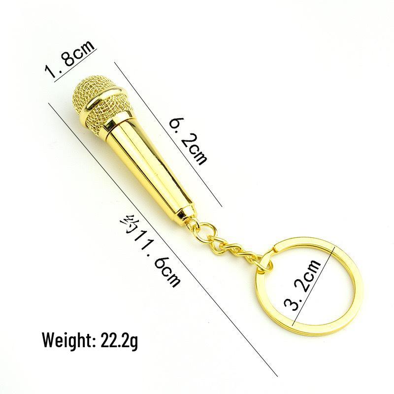 Creative Valentine's Day Metal Microphone Keychain Gift