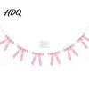 Bridal Shower Photo Props Bow Garland Banner Satin Ribbon Bows with Faux Pearl Chain 2m Bowknot Banner for Wedding Wedding Shower Bachelorette