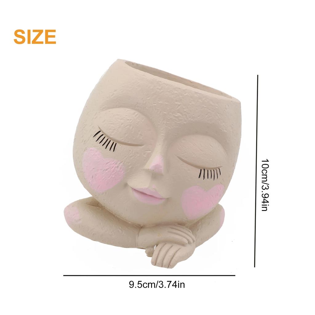 Ansiktsplanterare för flickor Europeisk stil Hartsblomkruka för inomhus utomhus Trädgård Suckulenter Blommor Kryddväxter Balkong Gård