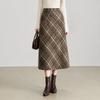 Sllsky Retro Plaid A-Line Tweed Mini Skirt
