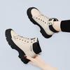 Soft Leather Martin Boots Short Boots Autumn and Winter Plus Velvet New Fashionable and Versatile Retro Work Boots High Top Women's Shoes