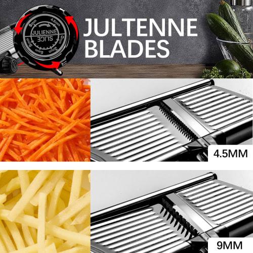 VEKAYA Mandoline Slicer, Kitchen Mandoline Slicer, Adjustable Stainless Steel Mandoline, Vegetable Slicer for Potatoes, Onions, Cucumbers, Tomatoes, a