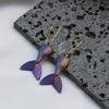 A Pair of Personalized Creative Colorful Stereoscopic Mermaid Tail Earrings for Party Wear