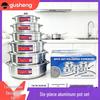6-Piece Non-stick Stainless Steel Cookware Set with Lids