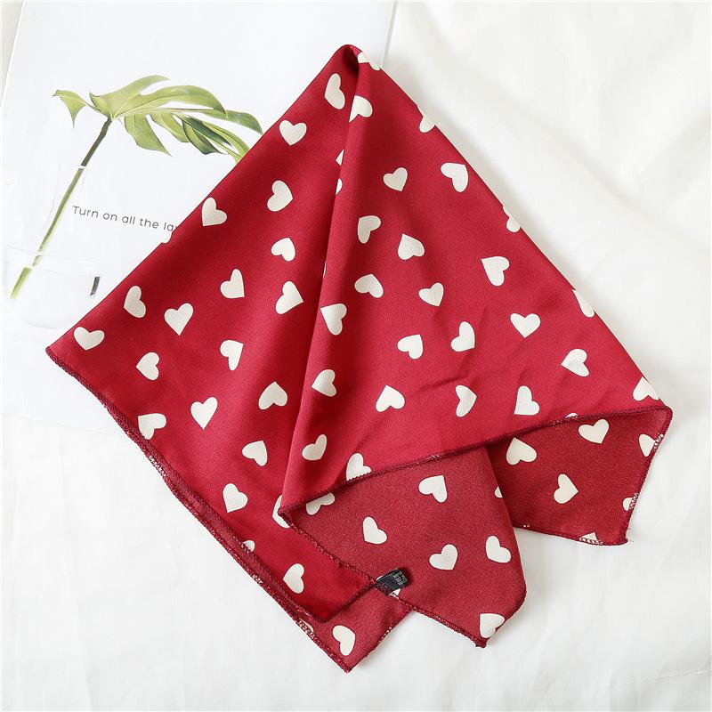 Korean Small Scarf Leopard Print Polka Dot Square Women's Decorative Autumn Winter Headscarf Headband Wrist Chic Style