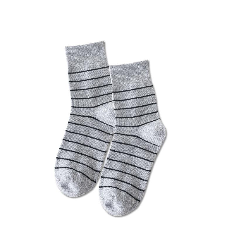 Damskie Wiosenne i Jesienne Nowe Klasyczne Paski Styl College Oddychające Bawełniane Skarpety