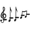 M-Modern-4Pc Music Note Candle Holder Black Music Note Wall Sconce Vintage Art Musical Note Style Candle Holders Iron Easy Insta