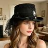 Stylish Black Lace Victorian Hat Party Costume Hat Role Play Headwear Perfect For Themed Parties And Concerts