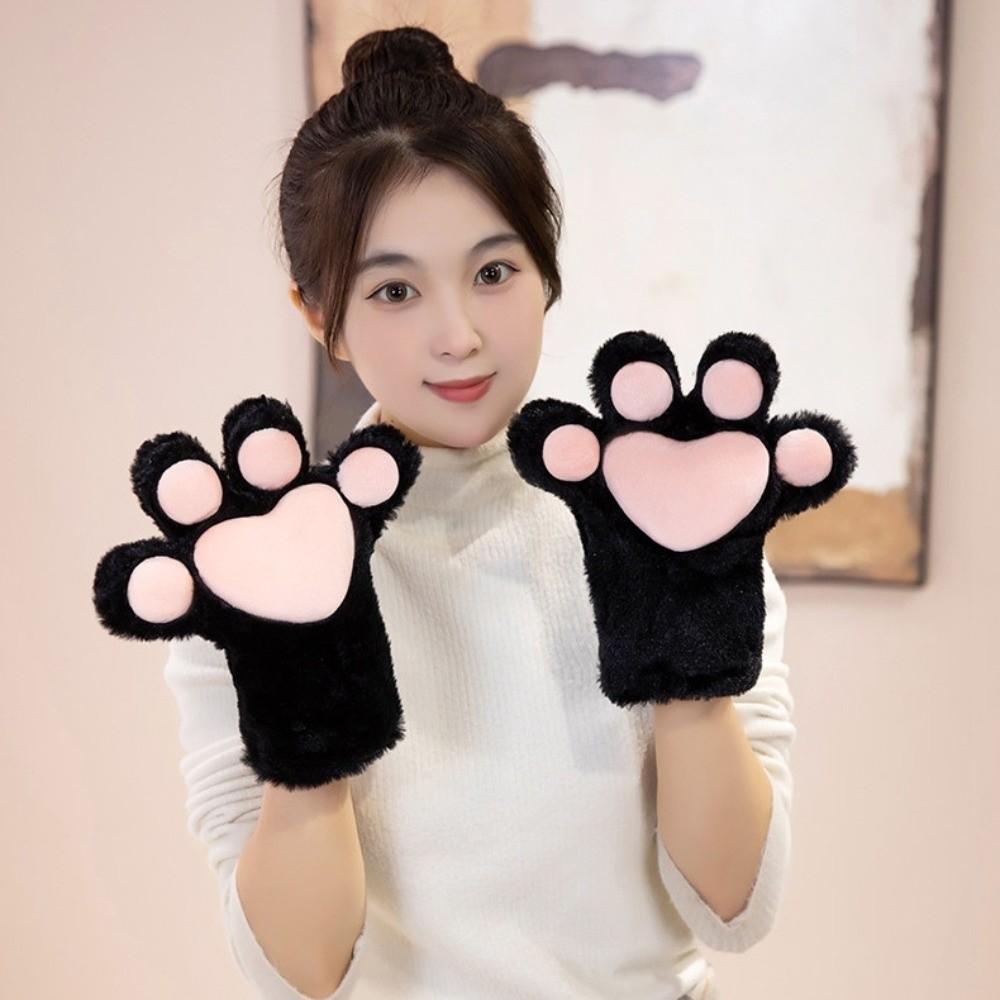 Thicken Plush Cat Paw Gloves Cartoon Cat Claw Mittens Kawaii Cosplay Costume Gloves Club