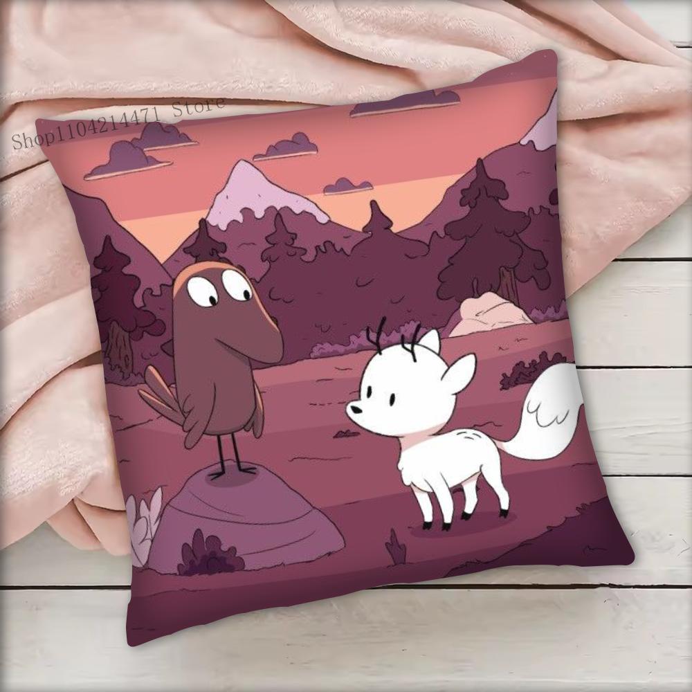 1pc H-Hilda Cartoon Girl Pillow Case Square Bedroom Sofa Leisure Comfort Cushion Car Living Room Home Decoration