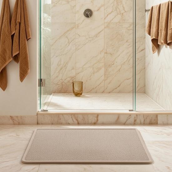 Entrance Door Mat, Absorbent Bathroom Mat, Linen Floor Rug, Anti-Slip Washable Door Mat for Home Kitchen Entryway