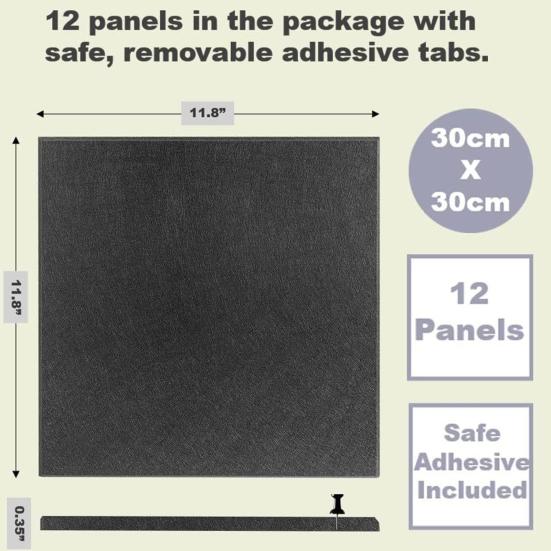 12Pcs Cork Bulletin Boards 30x30cm Adhesive Backing Message Board Wall Mount Photo Display Note Organizer for Home Office Classroom,