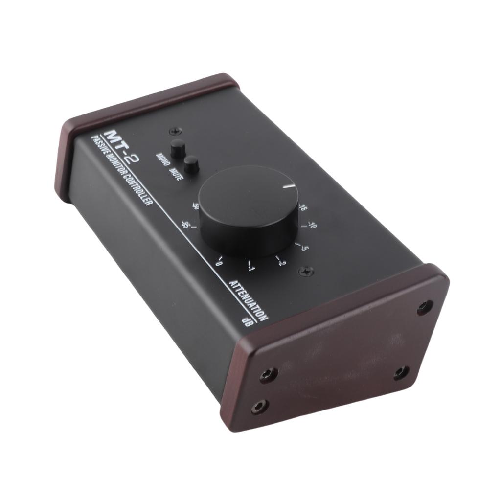 Passive Monitor Controller XLR and 3.5mm Interface Large Volume Knob Mute Control Passive Stereo Volume Controller