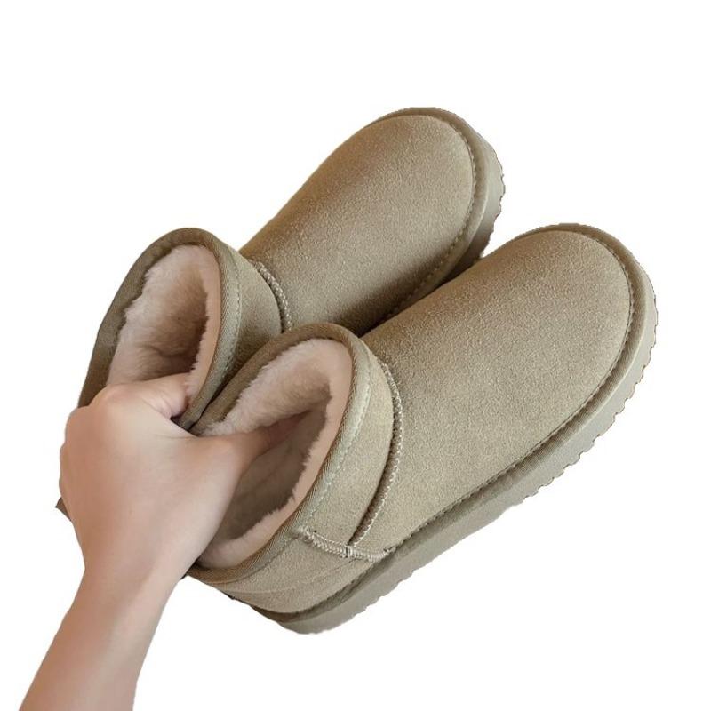 Thick-soled Fleece Snow Boots for Women, New Short Cotton Boots, Anti-slip Cotton Shoes
