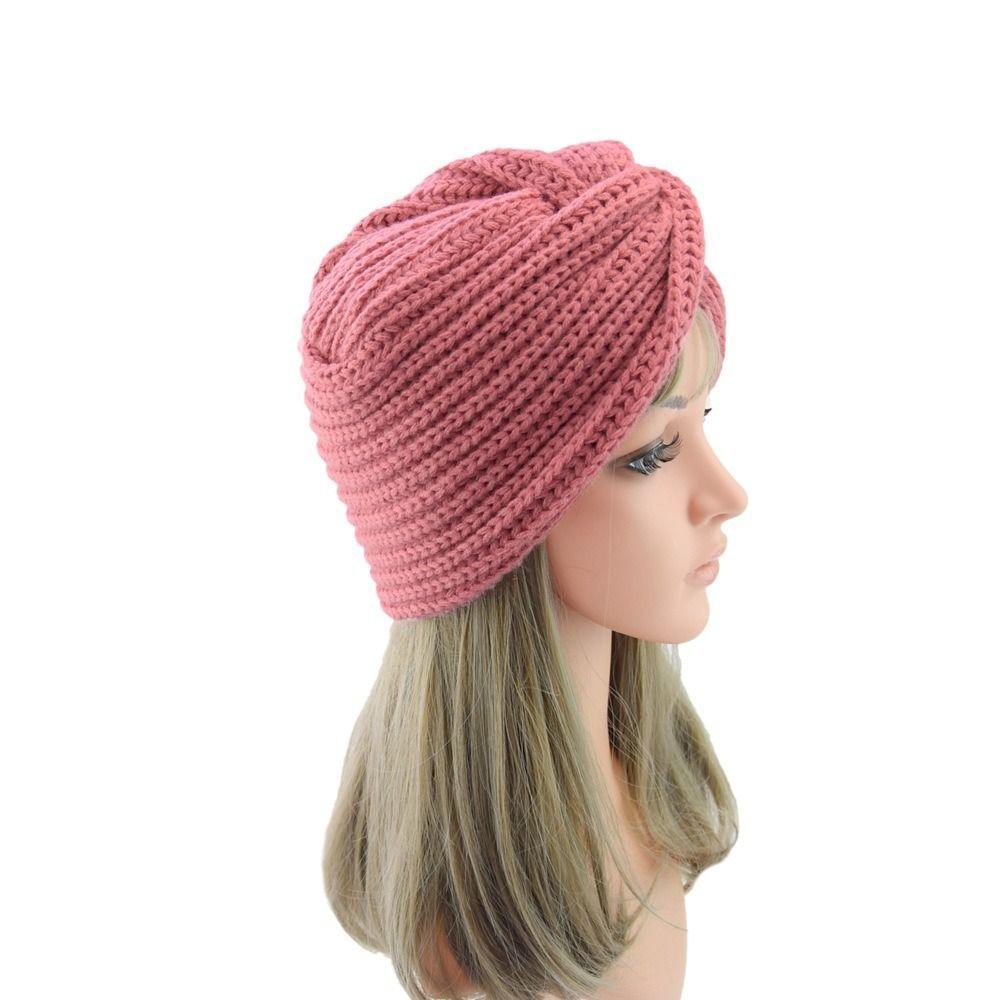 Cross Wrap Head Cashmere Bonnet Warm Wool Turban Cap Women's Headwear  Autumn Winter