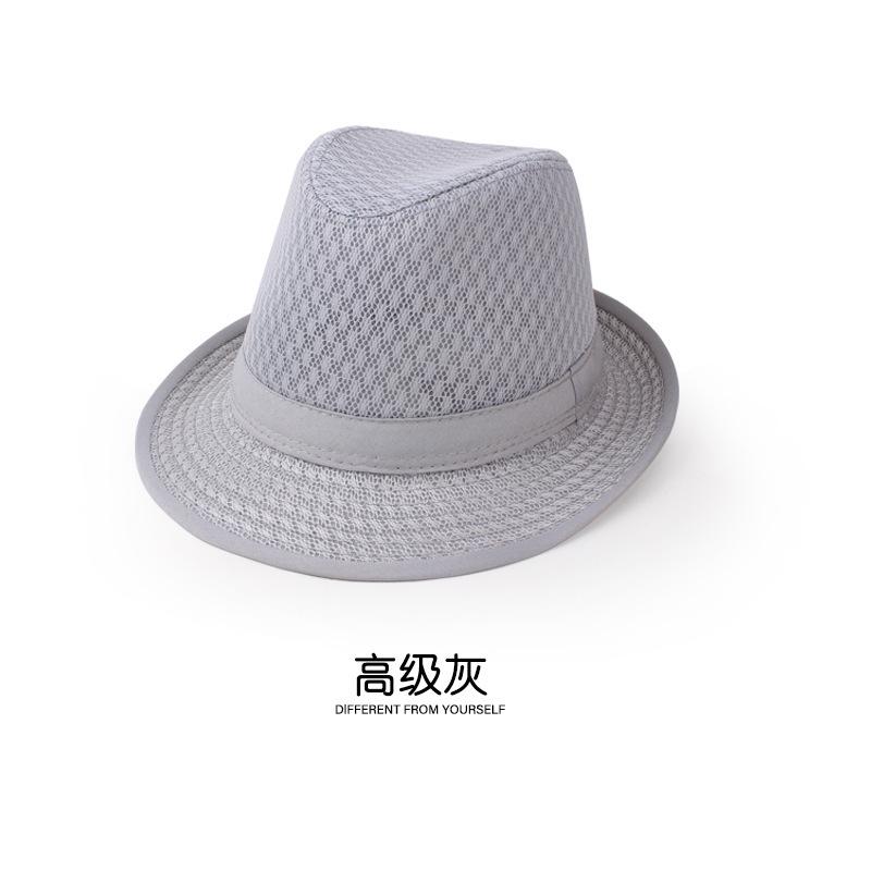 Gentleman's new summer net top hat, full net breathable sunshade jazz hat, middle-aged and elderly bucket hat, men's hat, grandpa hat