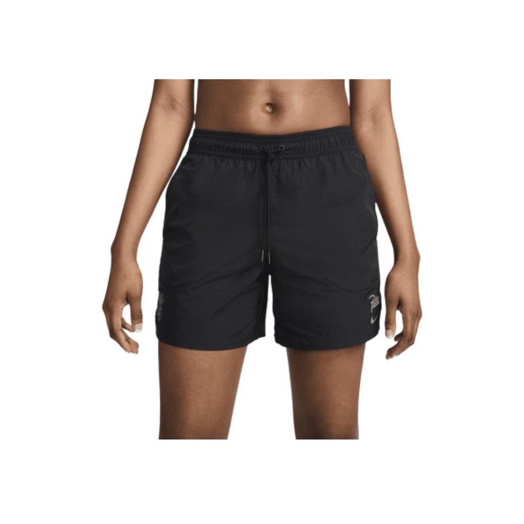 Nike X Patta SS24 Logo Comfort Outdoor Casual Mid-Waist Elastic Drawstring Shorts Unisex Bottoms Black FJ3064-010