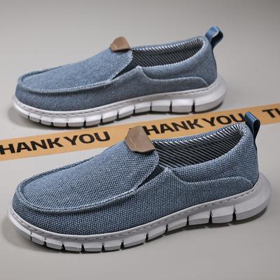 Herren Outdoor Canvas Schuhe Blau Slipper Sneakers Fahrschuhe Lässig Khaki Weite Schuhspitze Schuhe für Weiter Übergröße Leichtgewicht