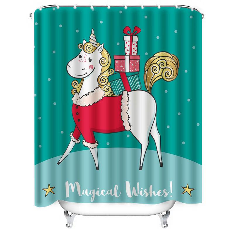 TU Whimsical Horse Shower Curtain Cute Farm Animal Bathroom Decor Rustic Country Home Farmhouse Nursery Kids Room Wall Art