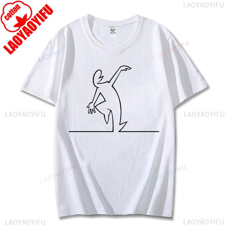 Happy La Linea Summer Casual T-Shirts Men Round Neck Graphic T Shirt Badum Linus Lineman Short Sleeve Tees Fashion Cotton Tops
