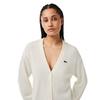 Lacoste Cardigan da donna con scollo a V e vestibilità rilassata