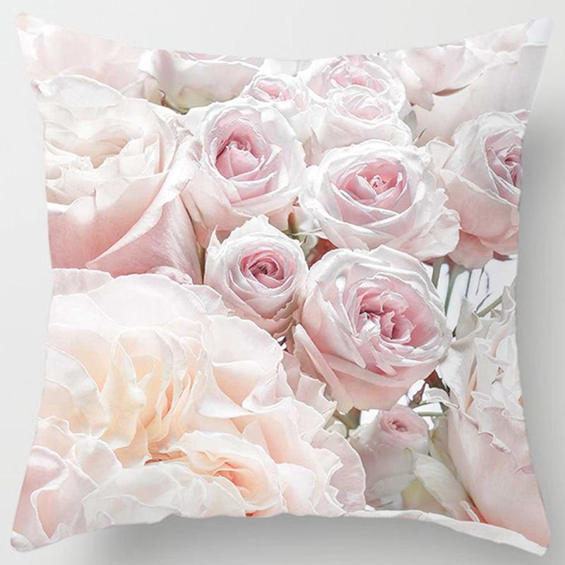 Rose Series Square Pillowcase Pillow Home Decoration Car Bedroom Sofa Cushion Cover (45Cm*45Cm)