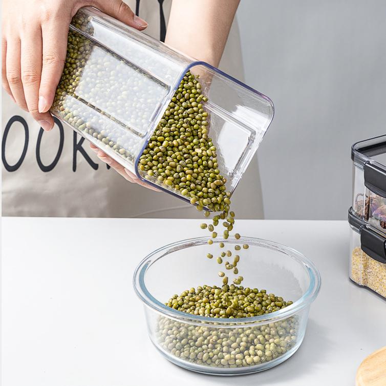 Transparent Plastic Sealed Canister Home Food Storage Container Grain, Nuts, and Spice Storage Jar