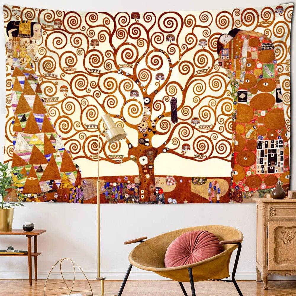 Abstract Art Tree of Life Tapestry Wall Hanging Aesthetic Room Decoration Wall Hanging Background Decoration