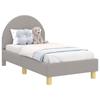 Children s Bed Frame with Headboard Light Gray 70 x 140 cm Boucle