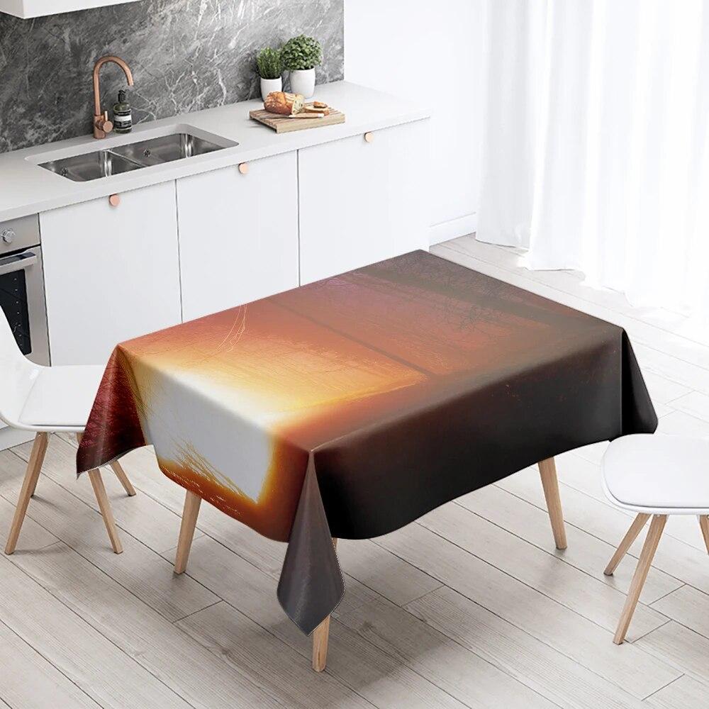 

Скатерть горящего пламени на открытом воздухе, для кемпинга, против пятен, водонепроницаемая, прямоугольная, кухонный, обеденный стол, домашний декор 40x70cm