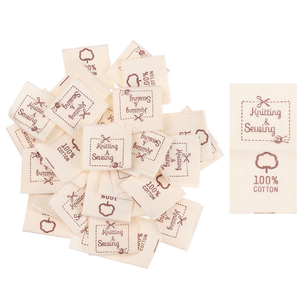 

50PCS Sewing machine Cartoon Cat Knitting Wool Ball Sewing Accessories Handmade With Love Clothing Tags Cloth Garment Labels