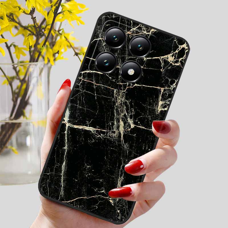 For Xiaomi 14T / 14T Pro Case Fashion Black TPU Marble Painted Cover for Xiaomi 14T Pro Shockproof Shell Capa Silicon Bag 6.67''
