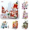 Starback Madonald Kfe Cake Shop Ice Cream Desserts Cart Building Toys Block