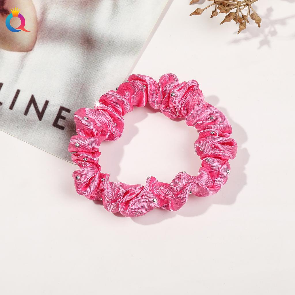 Satin Großes Scrunchie Einfarbig Kordelfarbe Dinza Pferdeschwanz Kugel Haargummi